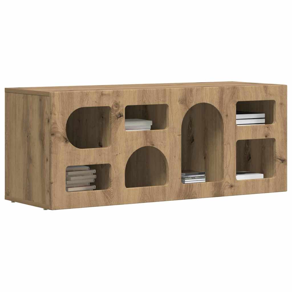Meuble TV Chêne artisanal 100 x 35 x 40 cm Bois d'ingénierie - XIOS