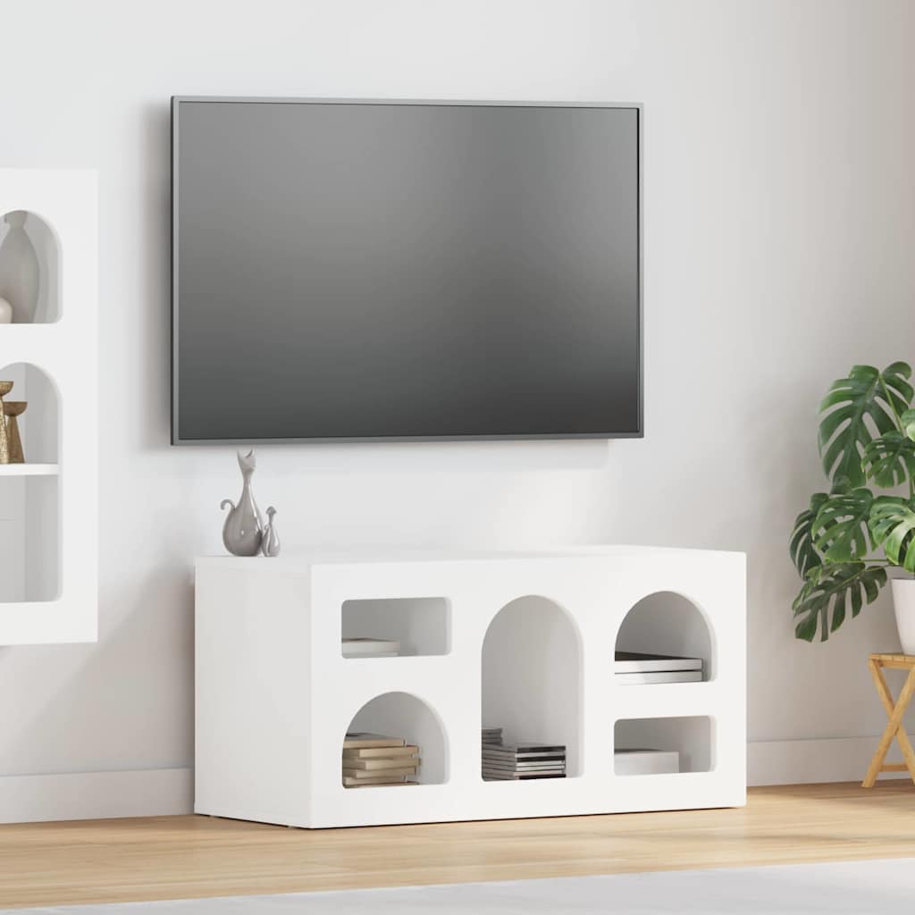 Meuble TV Blanc 80 x 35 x 40 cm Bois d'ingénierie - XIOS