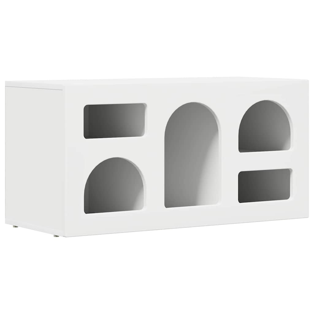 Meuble TV Blanc 80 x 35 x 40 cm Bois d'ingénierie - XIOS