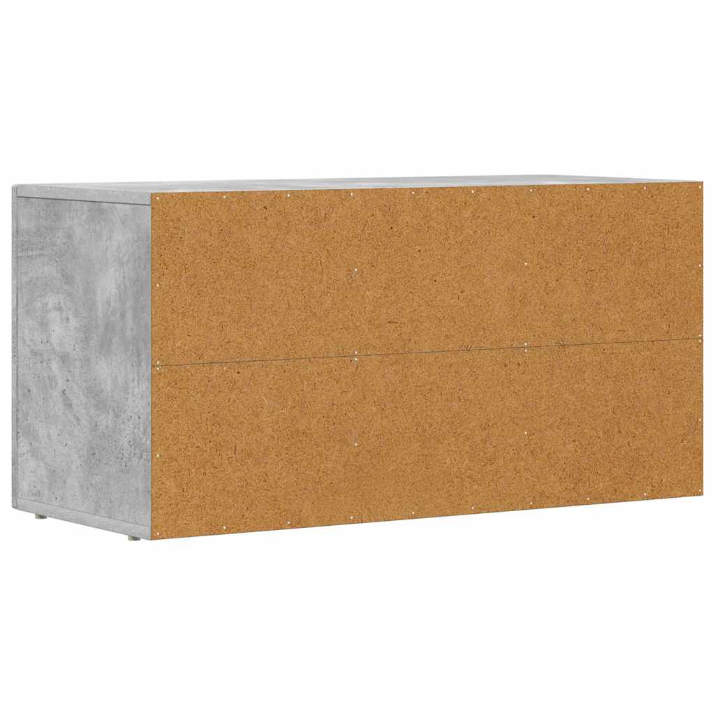 Meuble TV Gris béton 80 x 35 x 40 cm Bois d'ingénierie - XIOS