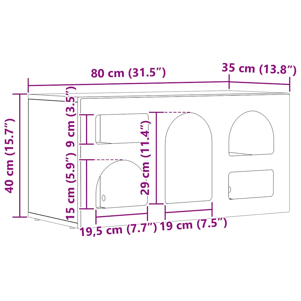 Meuble TV Blanc brillant 80 x 35 x 40 cm Bois d'ingénierie - XIOS