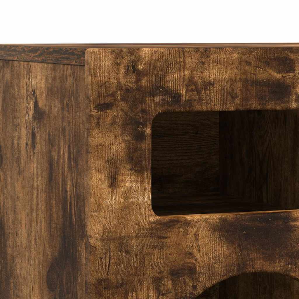 Meuble TV Chêne fumé 80 x 35 x 40 cm Bois d'ingénierie - XIOS