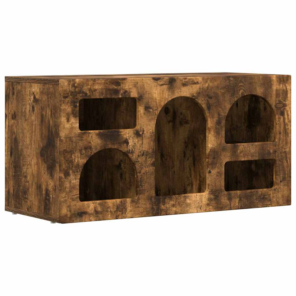 Meuble TV Chêne fumé 80 x 35 x 40 cm Bois d'ingénierie - XIOS