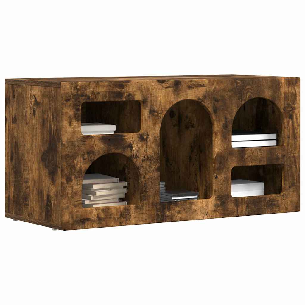 Meuble TV Chêne fumé 80 x 35 x 40 cm Bois d'ingénierie - XIOS