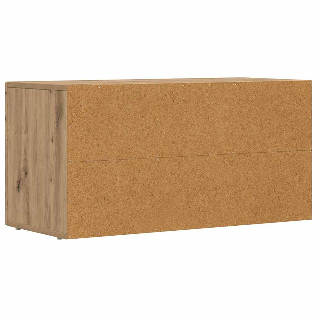 Meuble TV Chêne artisanal 80 x 35 x 40 cm Bois d'ingénierie - XIOS
