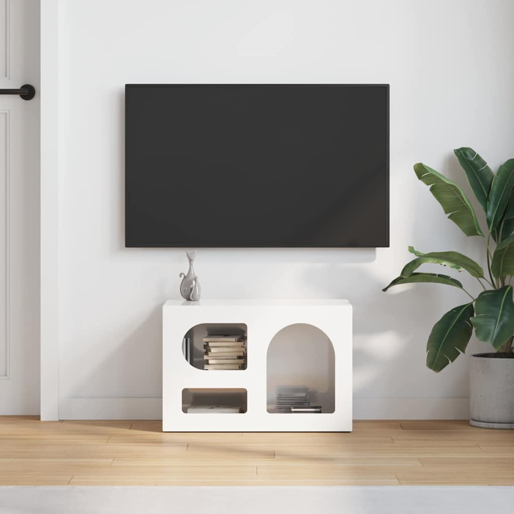 Meuble TV Blanc brillant 60 x 35 x 40 cm Bois d'ingénierie - XIOS