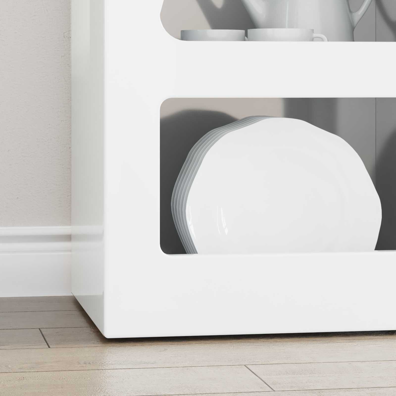 Buffet Blanc brillant 40 x 35 x 100,5 cm Bois d'ingénierie - XIOS