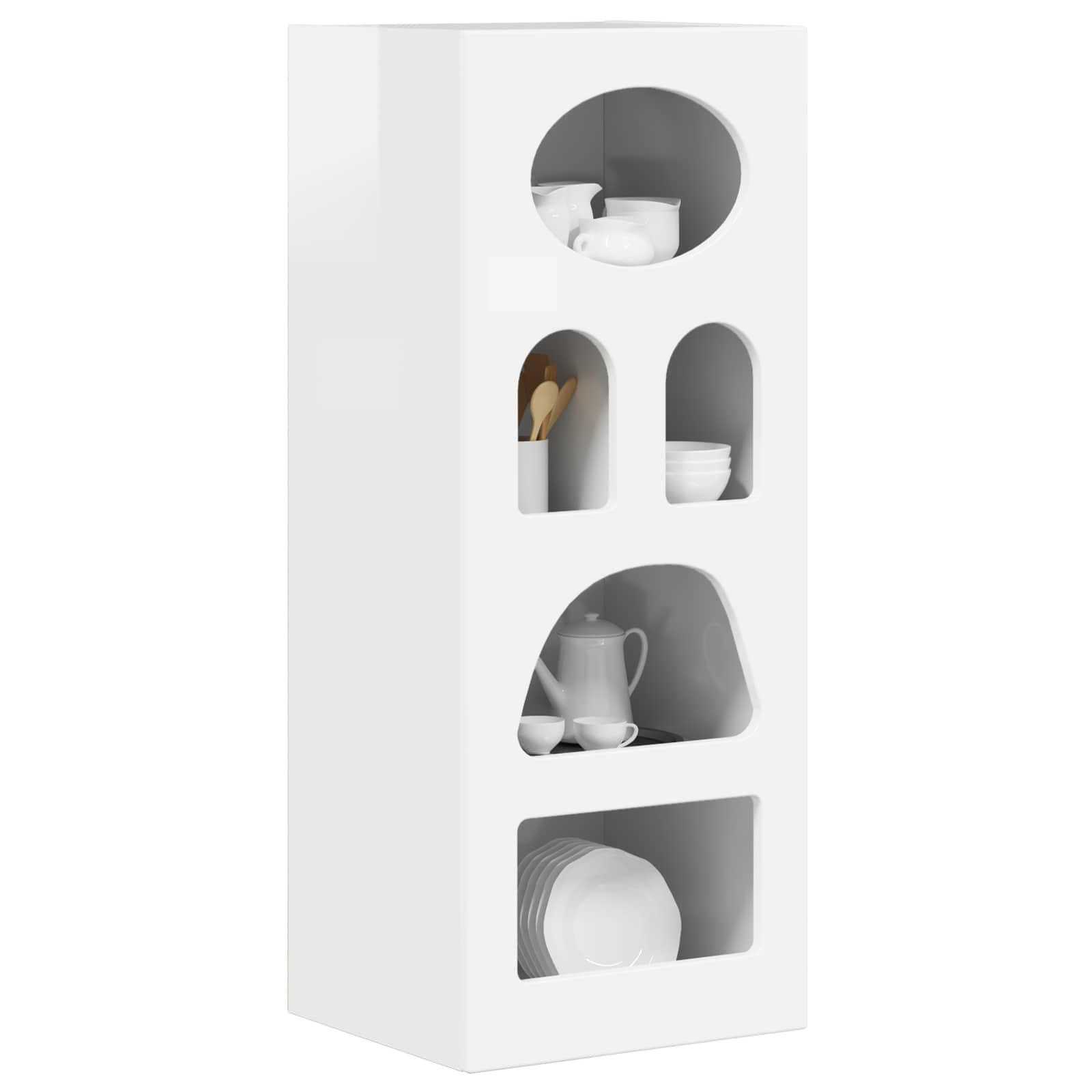 Buffet Blanc brillant 40 x 35 x 100,5 cm Bois d'ingénierie - XIOS