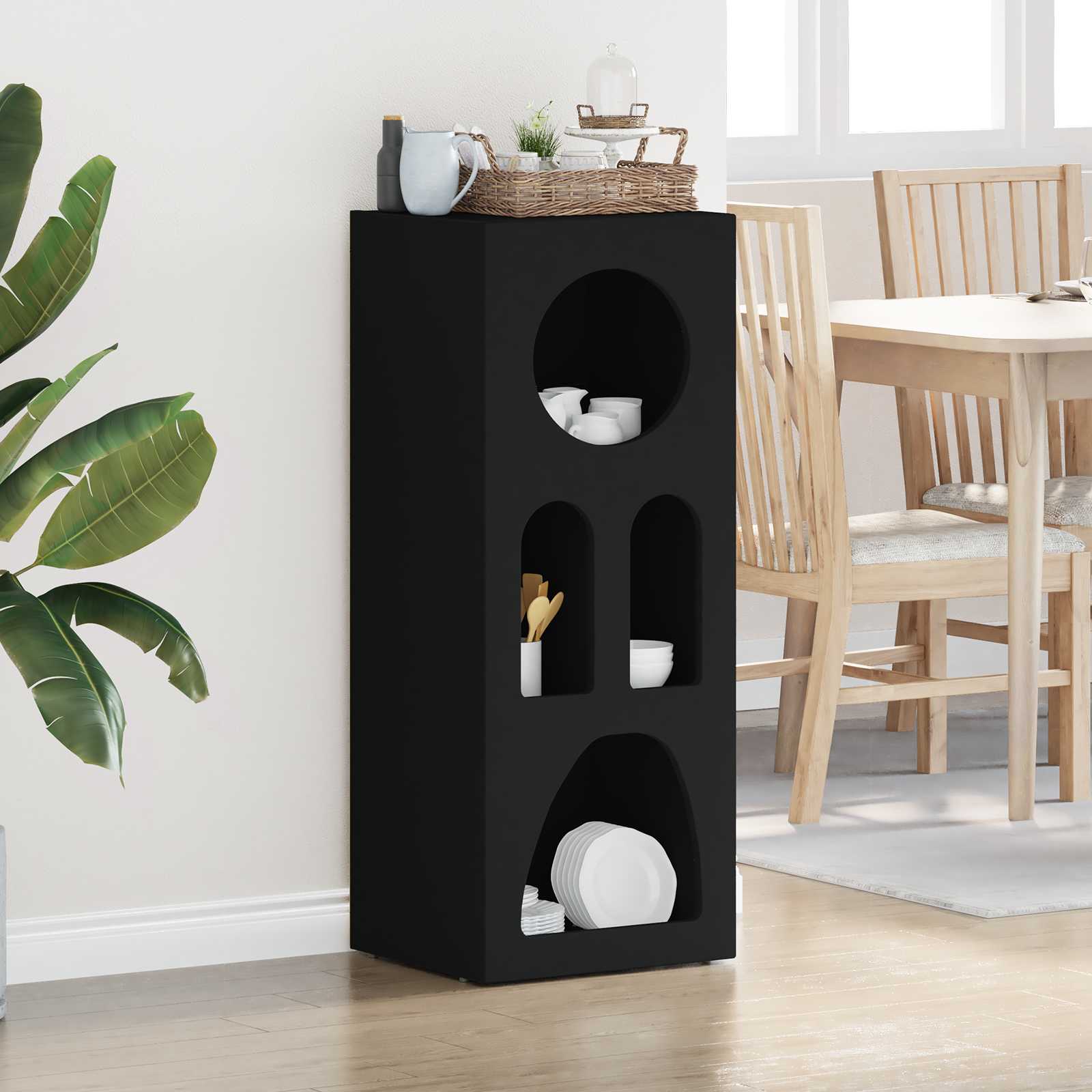 Buffet Noir 40 x 35 x 100.5 cm Bois d'ingénierie - XIOS