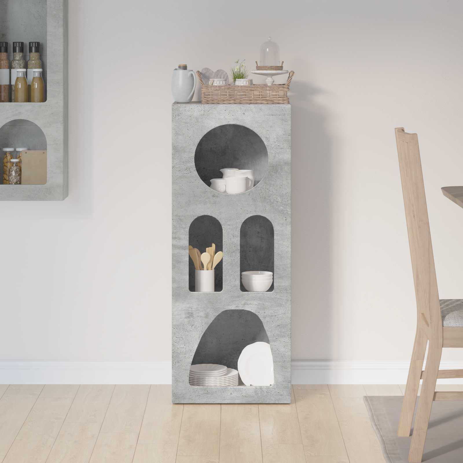 Buffet Gris béton 40 x 35 x 100.5 cm Bois d'ingénierie - XIOS