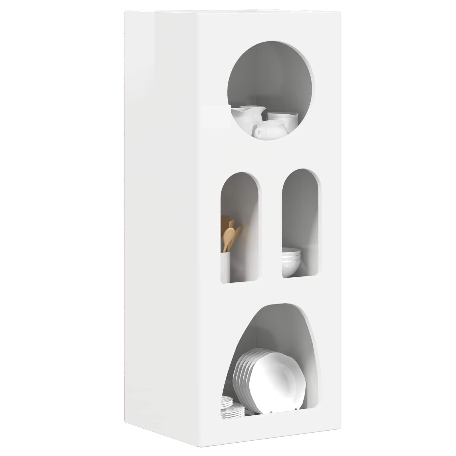 Buffet Blanc brillant 40 x 35 x 100.5 cm Bois d'ingénierie - XIOS