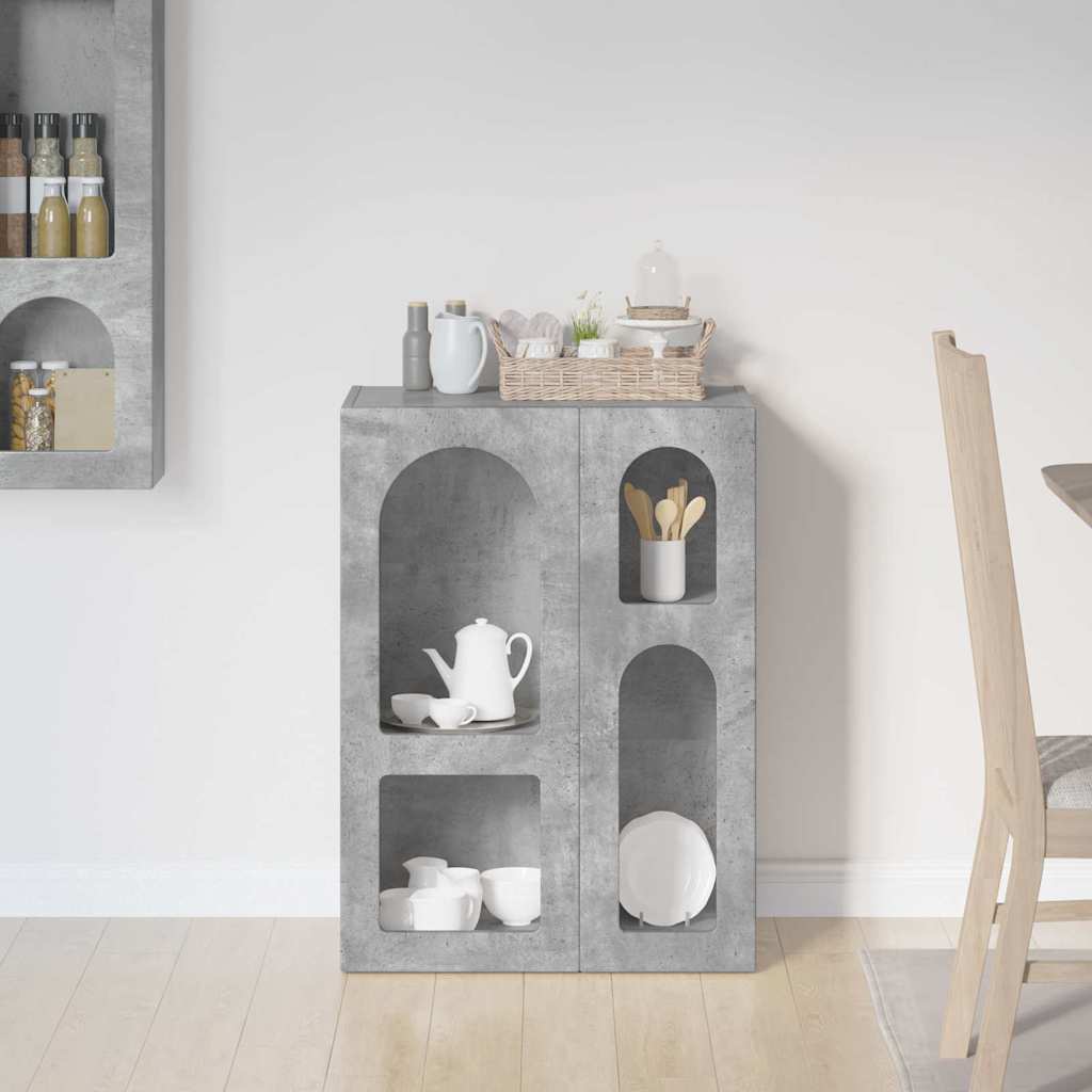 Buffet Gris béton 59 x 35 x 80,5 cm Bois d'ingénierie - XIOS