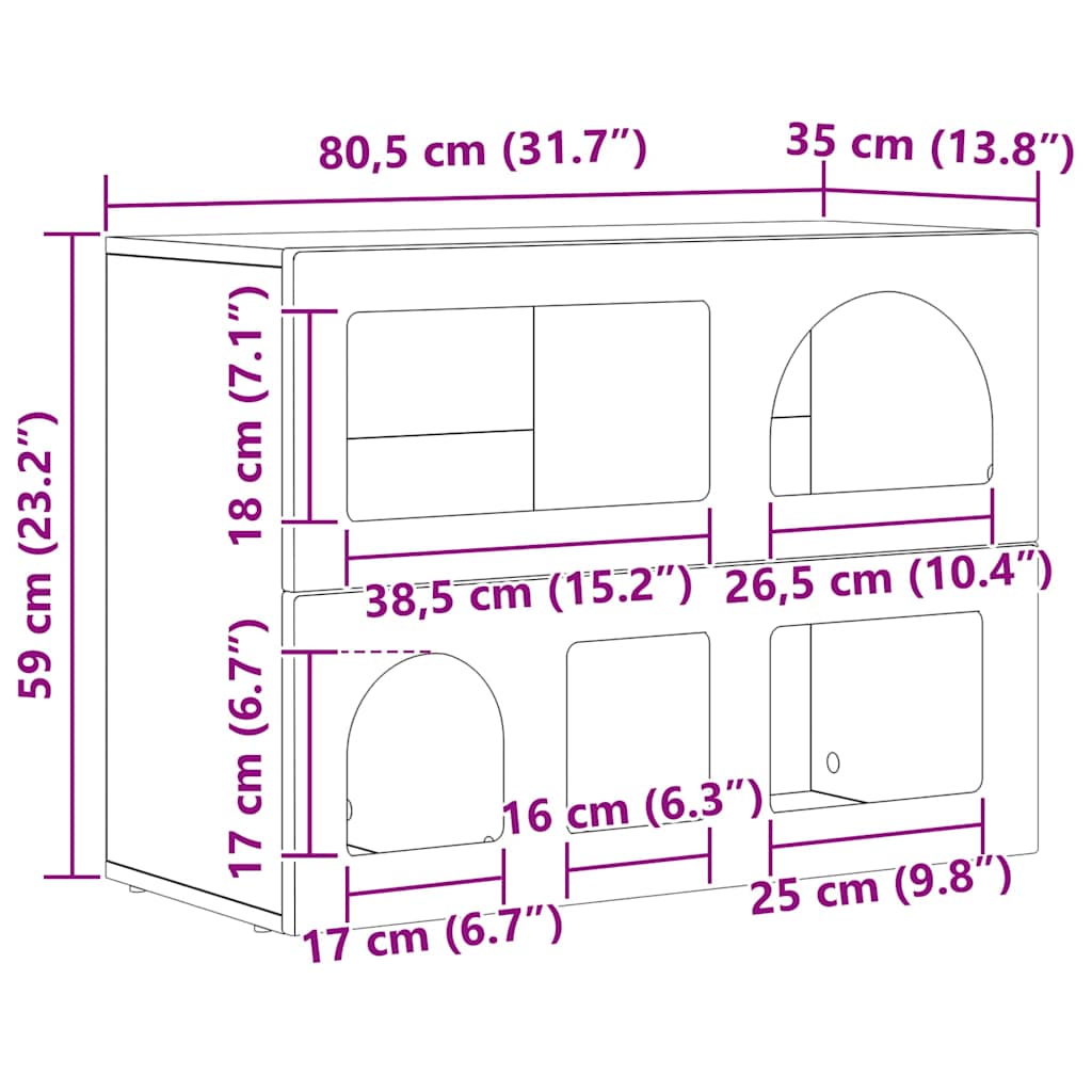 Buffet Blanc 80,5 x 35 x 59 cm Bois d'ingénierie - XIOS
