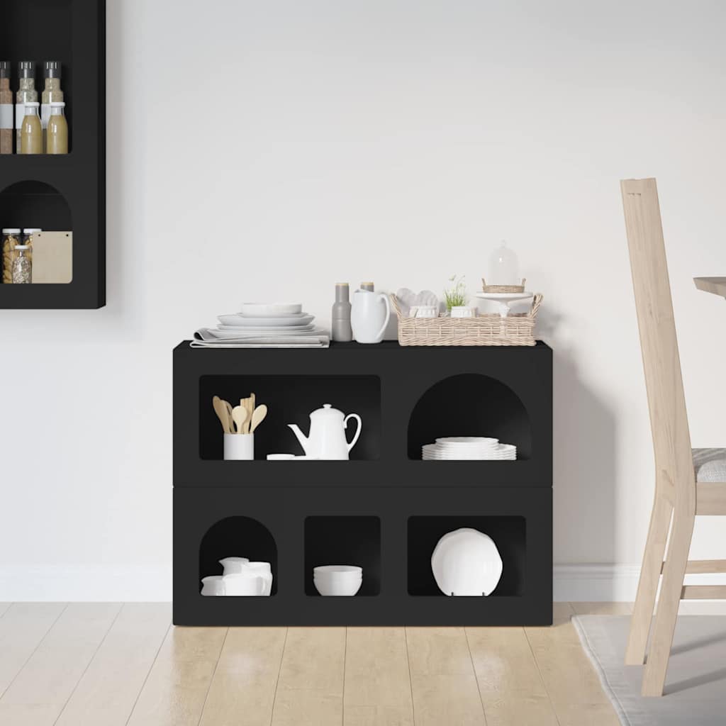 Buffet Noir 80,5 x 35 x 59 cm Bois d'ingénierie - XIOS