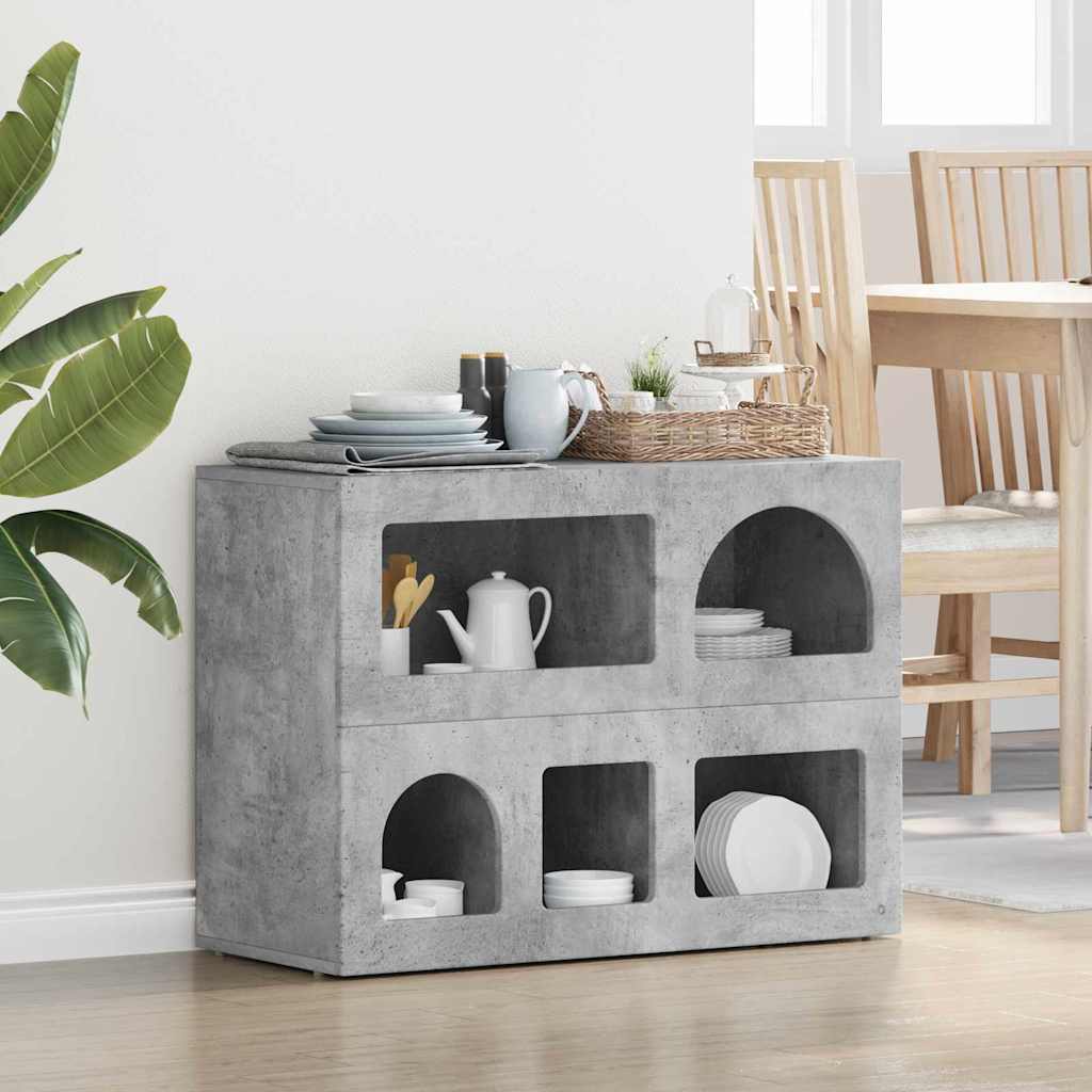 Buffet Gris béton 80,5 x 35 x 59 cm Bois d'ingénierie - XIOS