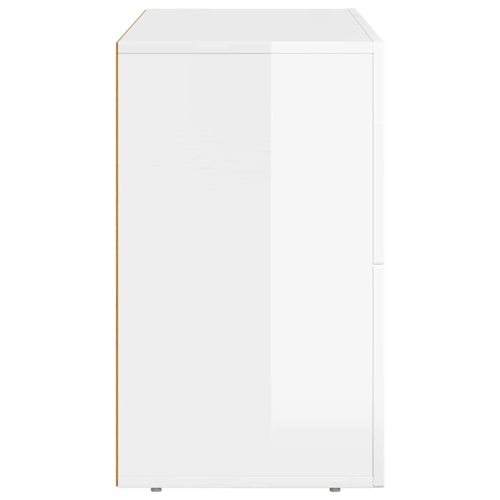 Buffet Blanc brillant 80,5 x 35 x 59 cm Bois d'ingénierie - XIOS