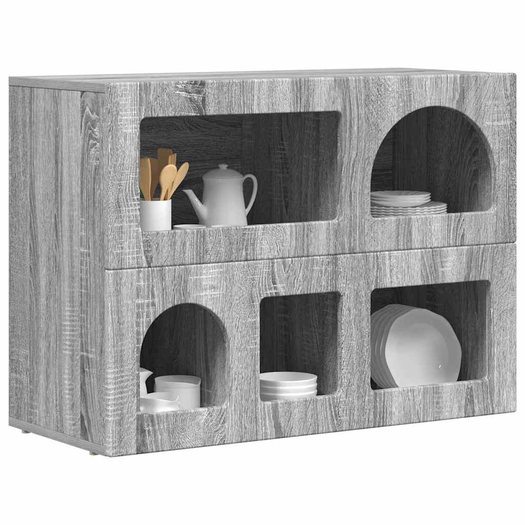 Buffet Gris Sonoma 80,5 x 35 x 59 cm Bois d'ingénierie - XIOS