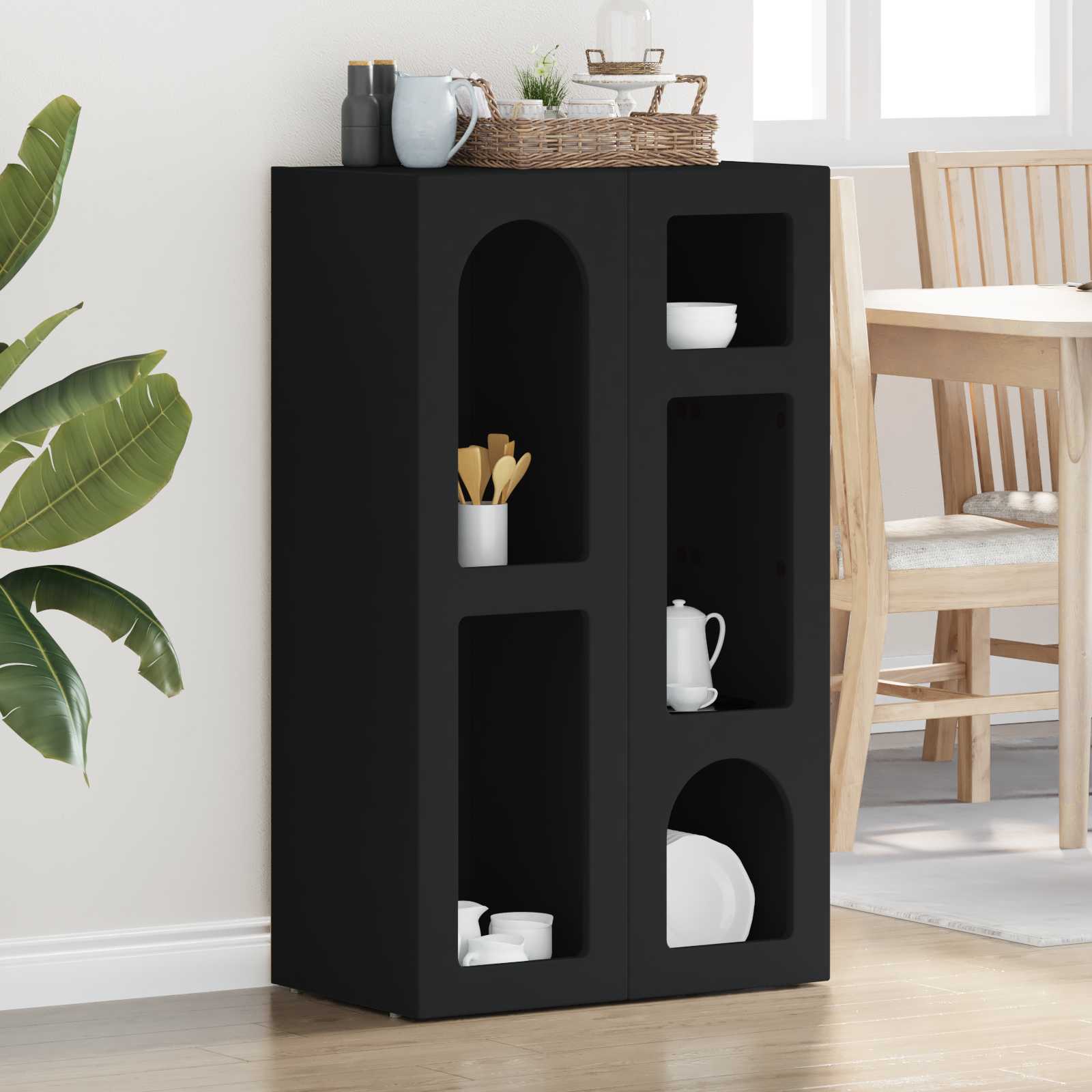 Buffet Noir 59 x 35 x 100,5 cm Bois d'ingénierie - XIOS