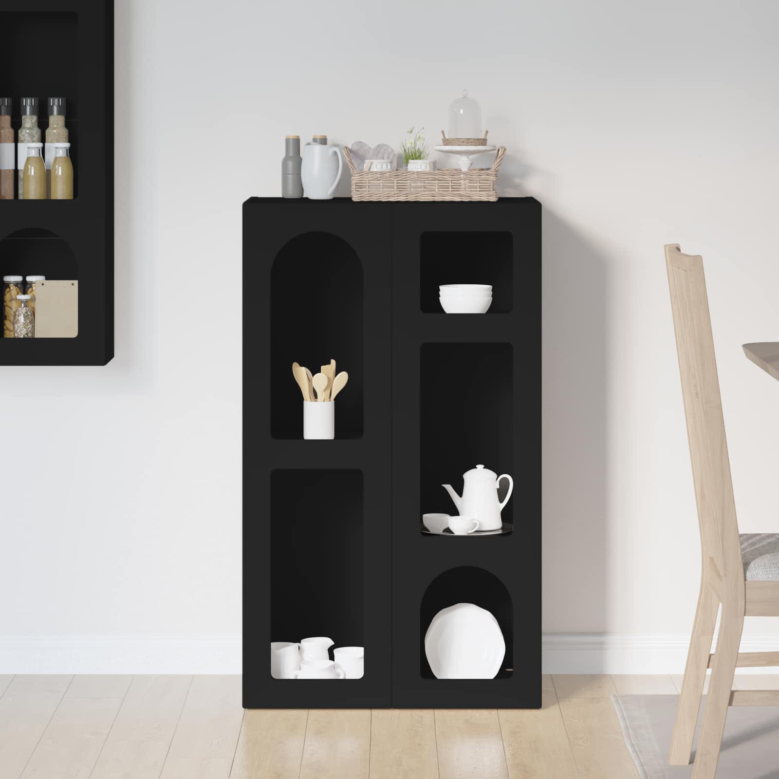Buffet Noir 59 x 35 x 100,5 cm Bois d'ingénierie - XIOS