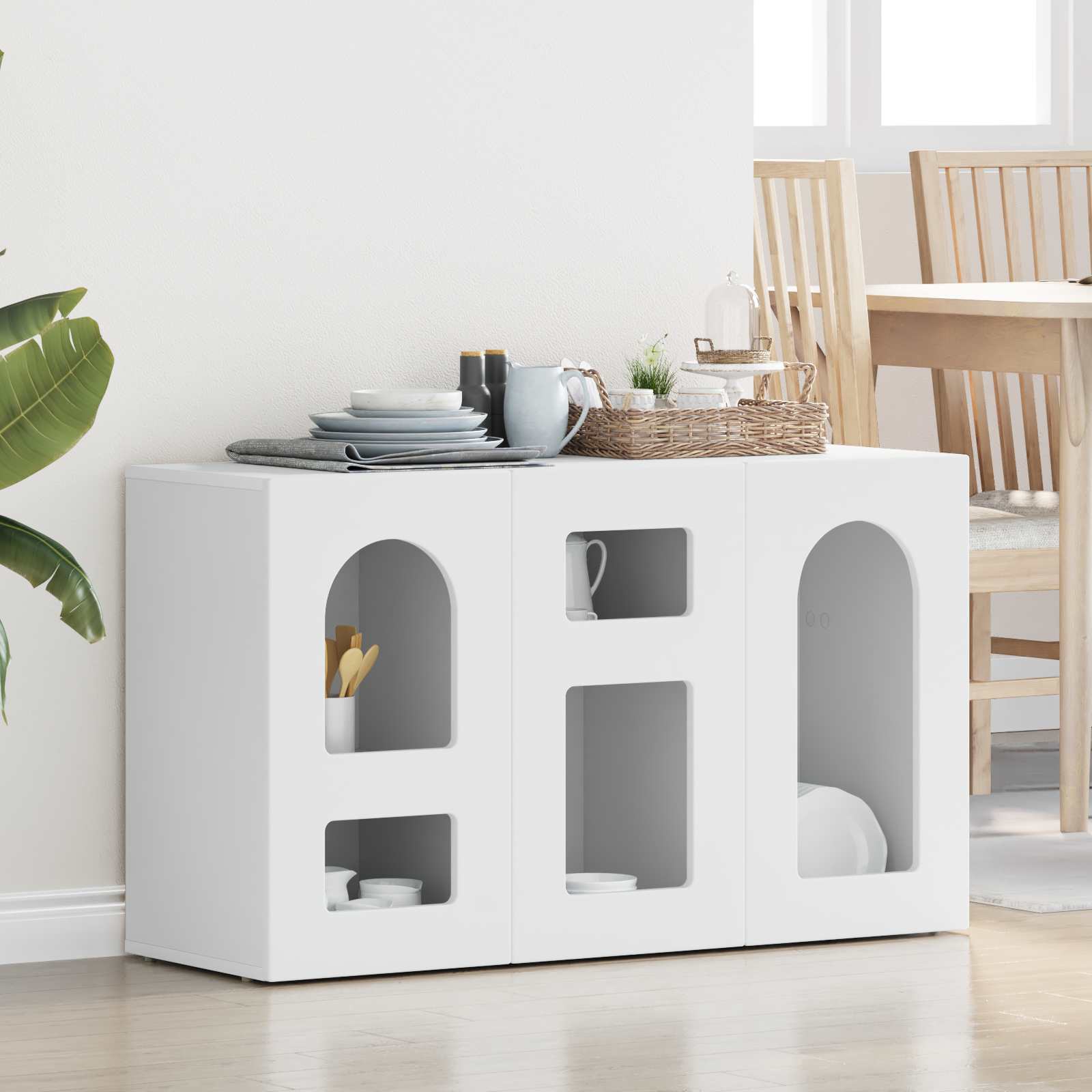 Buffet Blanc 100 x 35 x 59 cm Bois d'ingénierie - XIOS