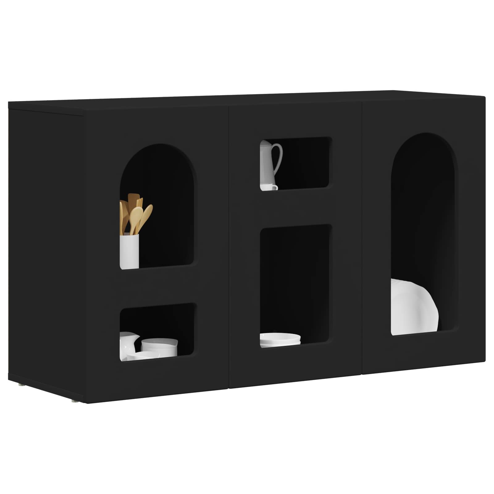 Buffet Noir 100 x 35 x 59 cm Bois d'ingénierie - XIOS