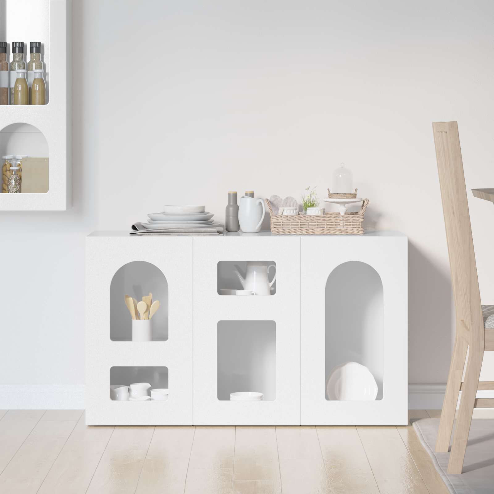 Buffet Blanc brillant 100 x 35 x 59 cm Bois d'ingénierie - XIOS