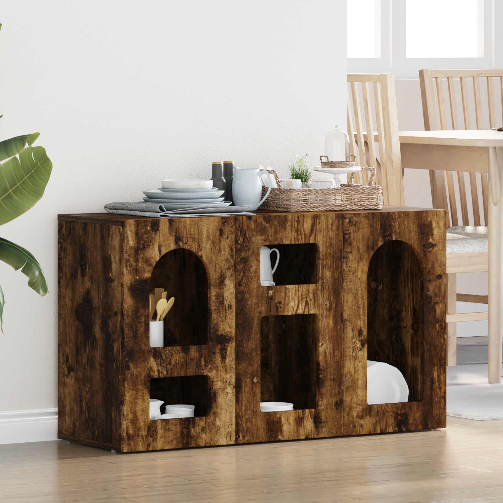 Buffet Chêne fumé 100 x 35 x 59 cm Bois d'ingénierie - XIOS