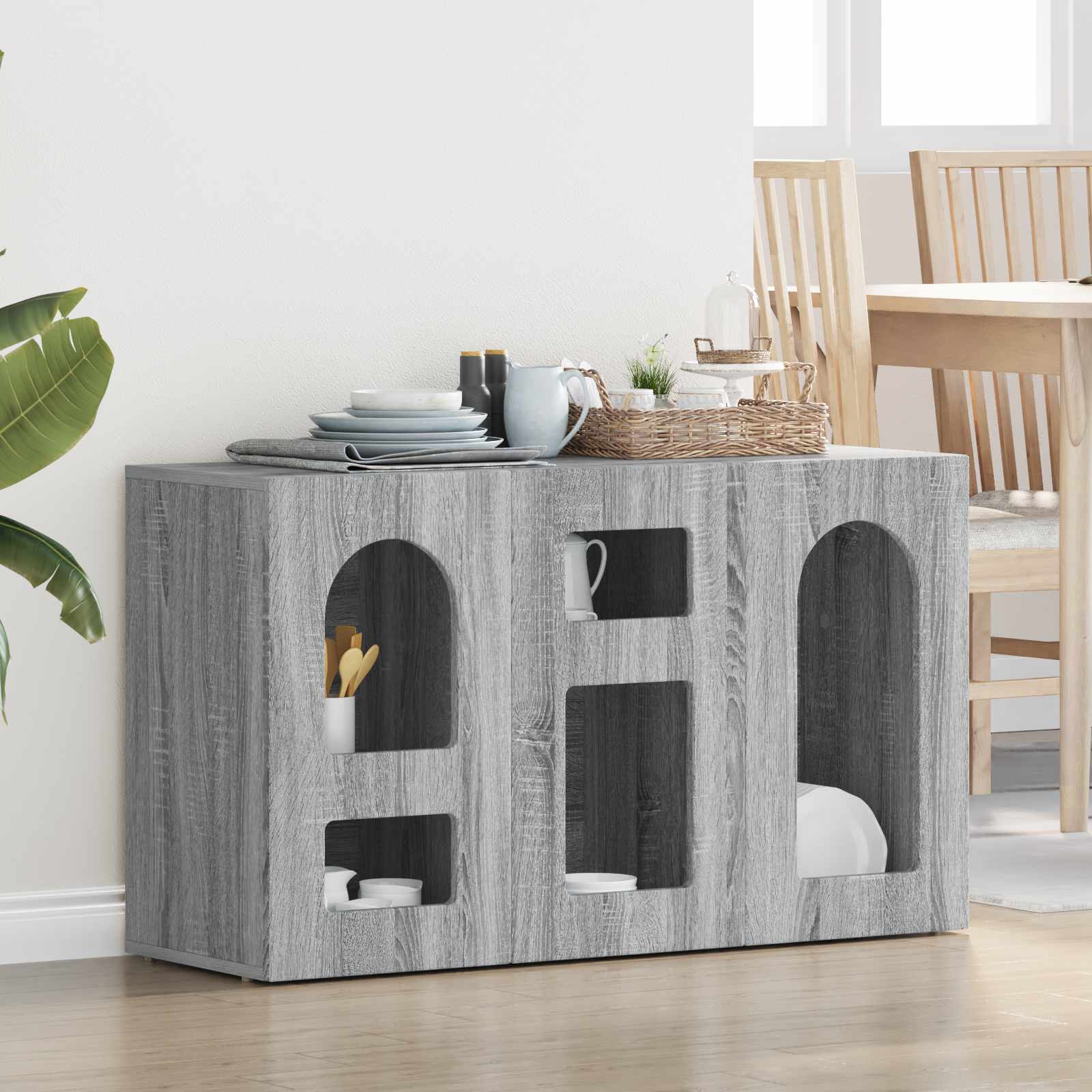 Buffet Gris Sonoma 100 x 35 x 59 cm Bois d'ingénierie - XIOS