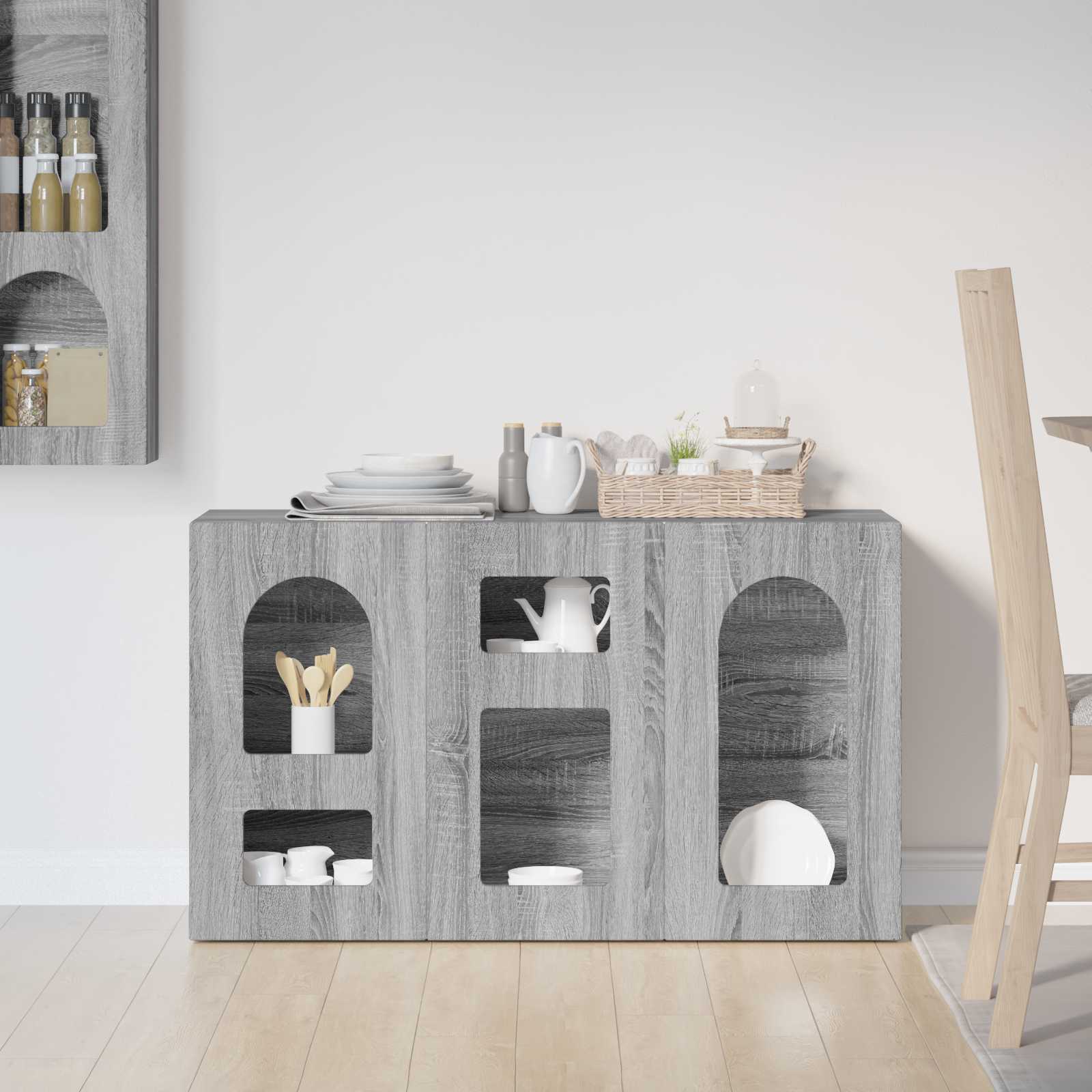Buffet Gris Sonoma 100 x 35 x 59 cm Bois d'ingénierie - XIOS