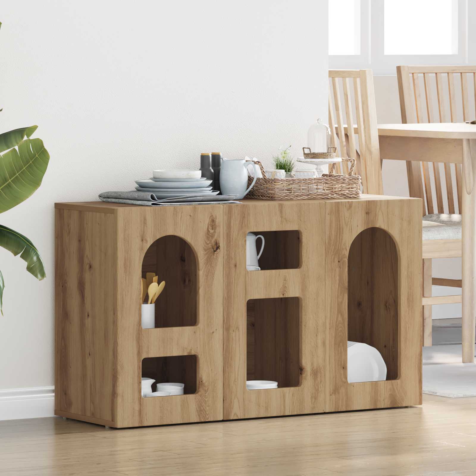 Buffet Chêne artisanal 100 x 35 x 59 cm Bois d'ingénierie - XIOS