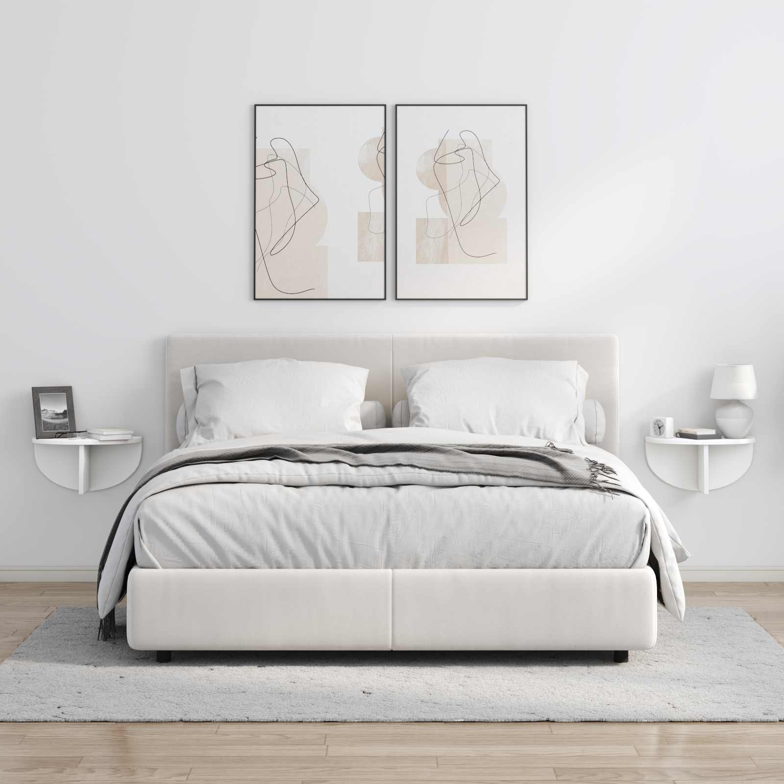 Étagère Murale 2 pcs Blanc 38 x 19 x 19 cm Bois d'ingénierie - XIOS