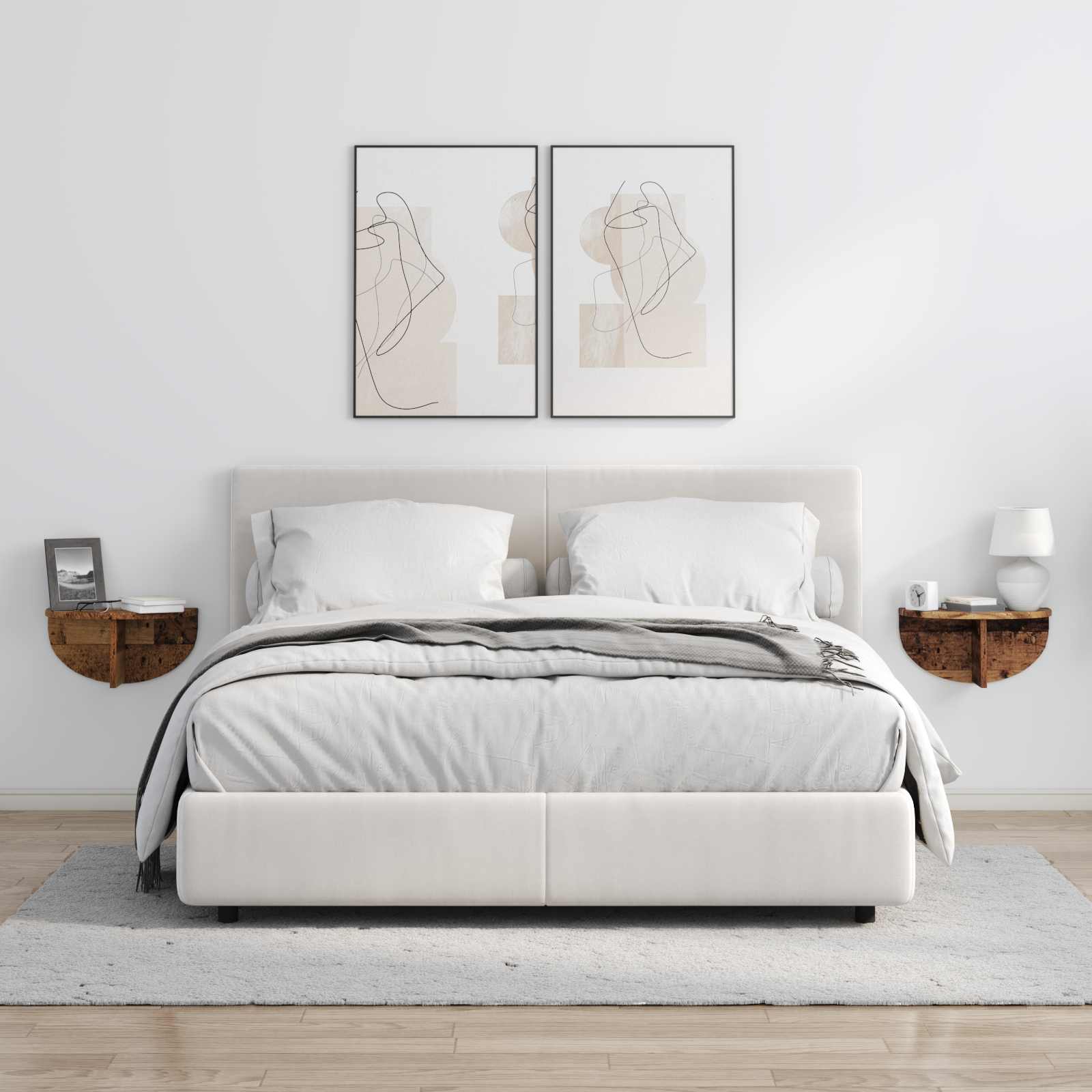 Étagère Murale Montage mural 2 pcs Bois ancien 38 x 19 x 19 cm - XIOS