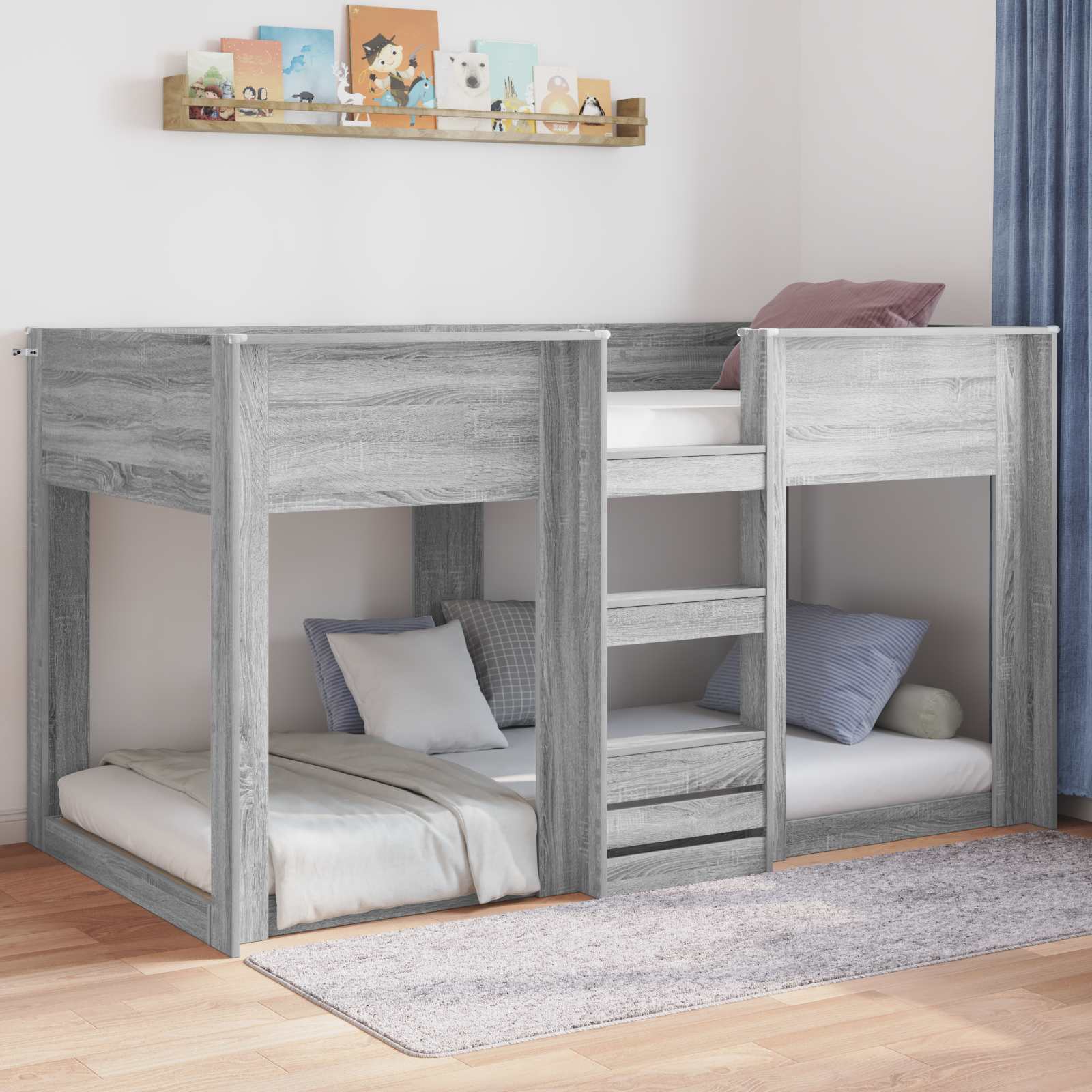 Cadre de lit surélevé Gris Sonoma 90 x 190 cm Bois d'ingénierie - XIOS