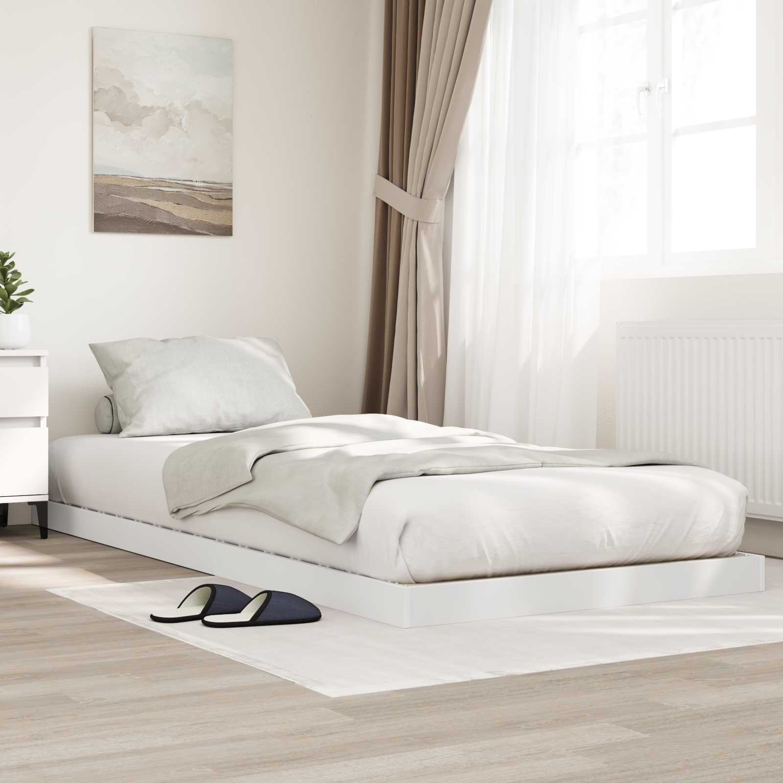 Cadre de lit surélevé Blanc 80 x 200 cm Bois d'ingénierie - XIOS