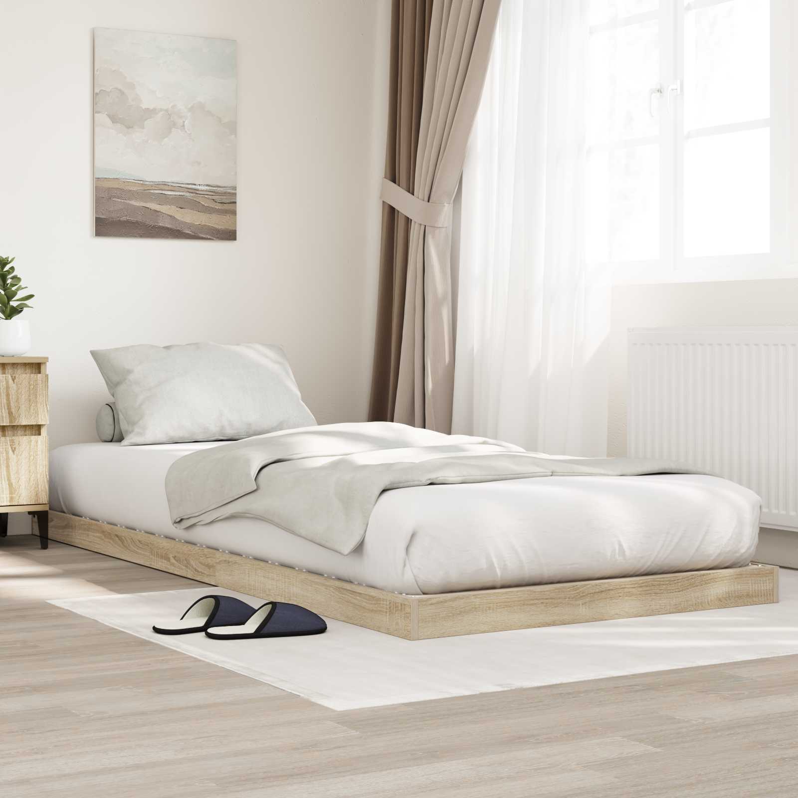 Cadre de lit surélevé Sonoma 80 x 200 cm Bois d'ingénierie - XIOS