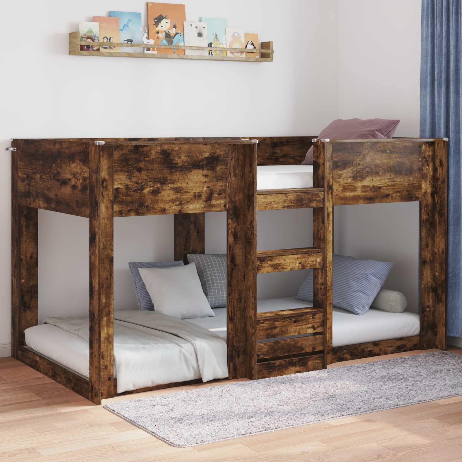 Cadre de lit surélevé Chêne fumé 80 x 200 cm Bois d'ingénierie - XIOS