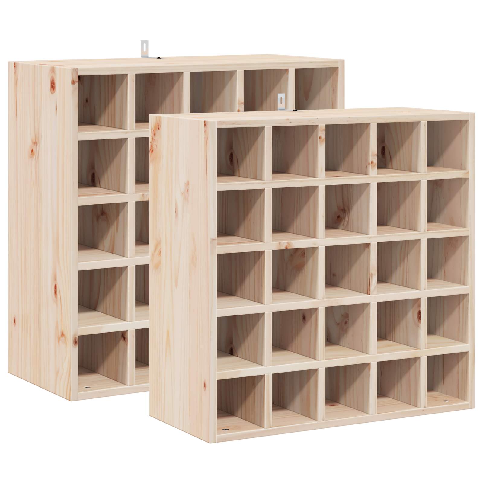 Étagère à vin 2 pcs Naturel 56 x 25 x 56 cm Pin massif - XIOS