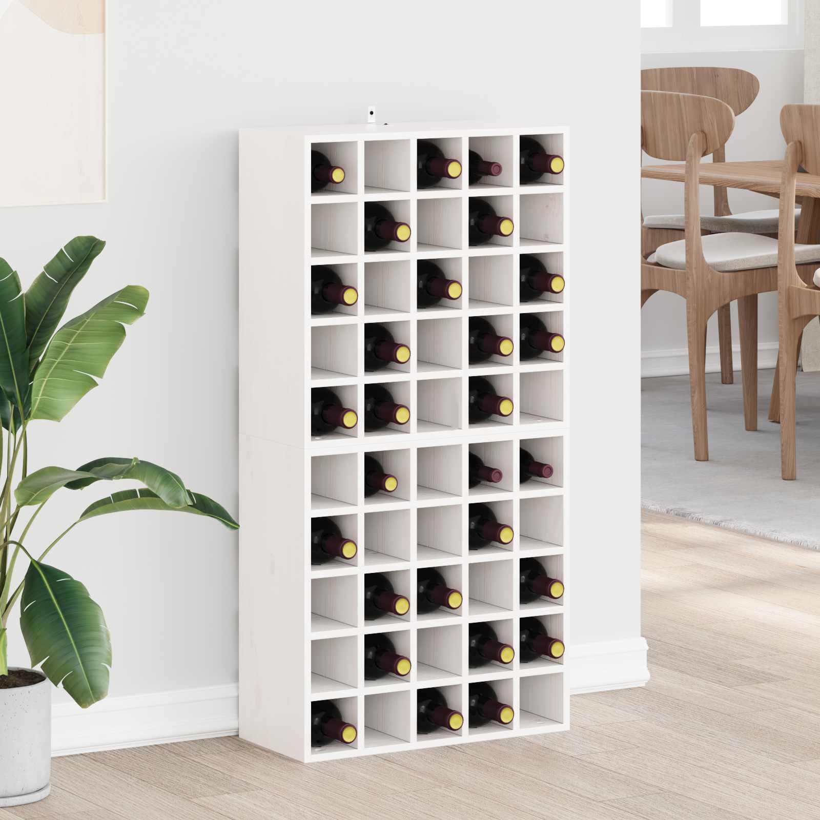 Étagère à vin 2 pcs Blanc 56 x 25 x 56 cm Pin massif - XIOS