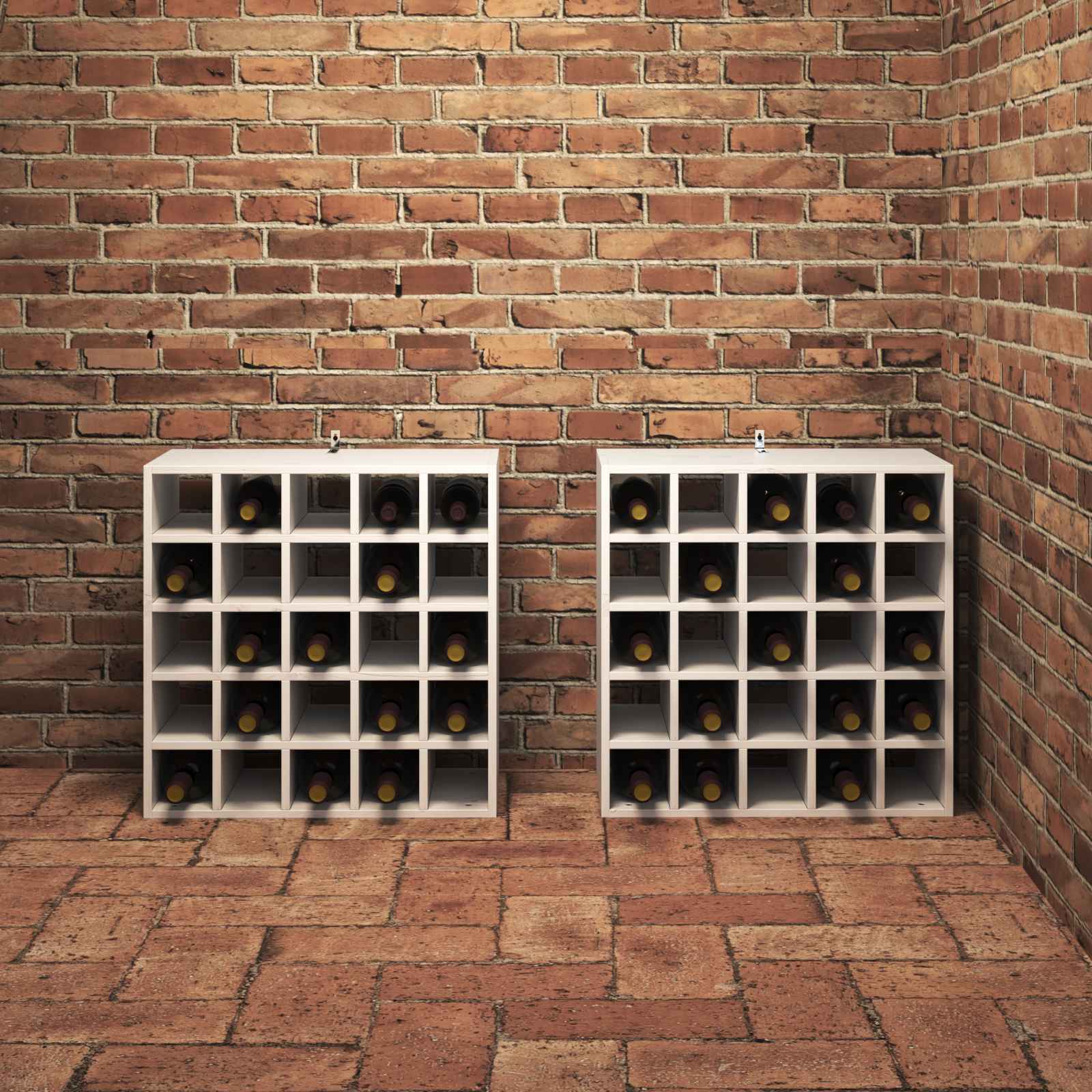 Étagère à vin 2 pcs Blanc 56 x 25 x 56 cm Pin massif - XIOS