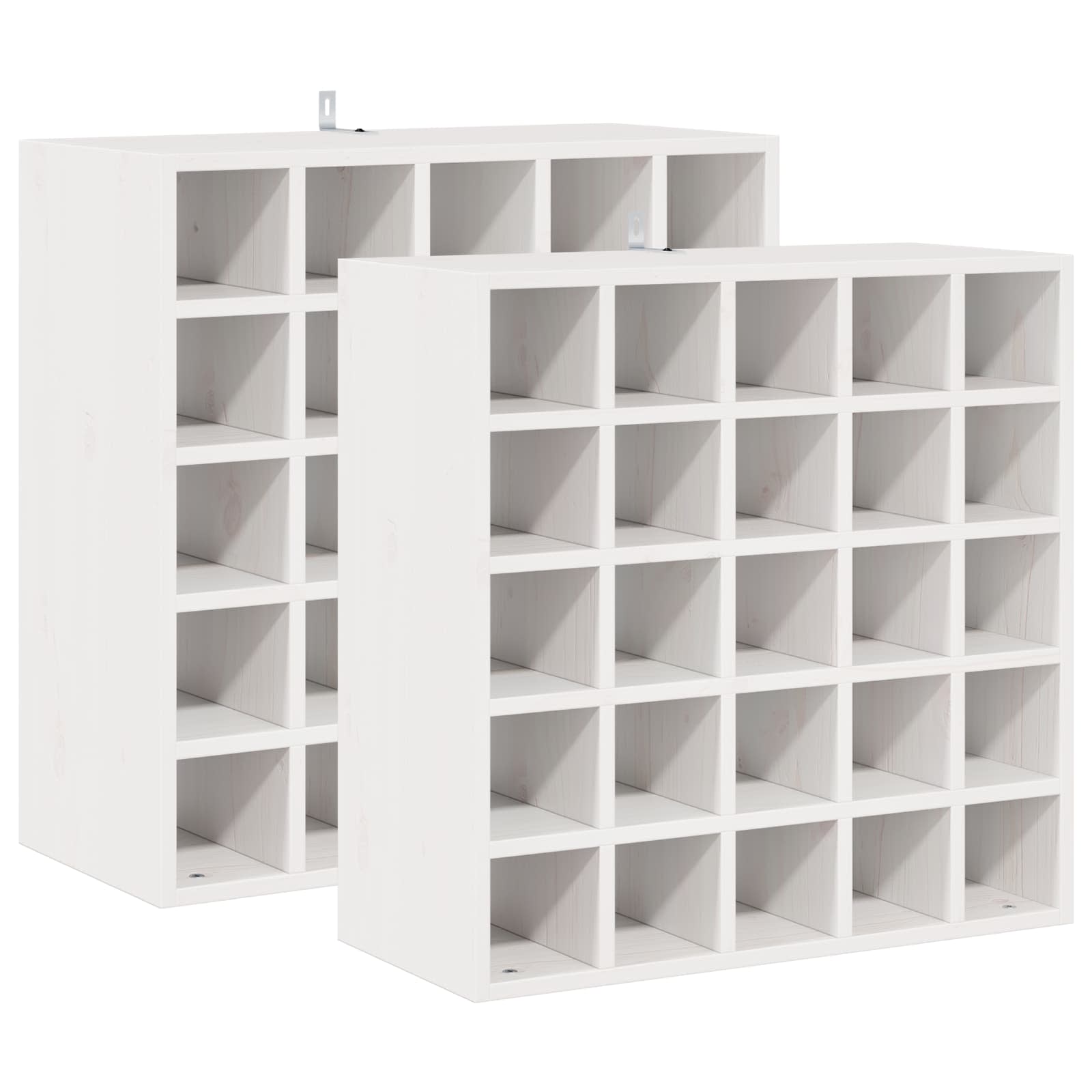 Étagère à vin 2 pcs Blanc 56 x 25 x 56 cm Pin massif - XIOS