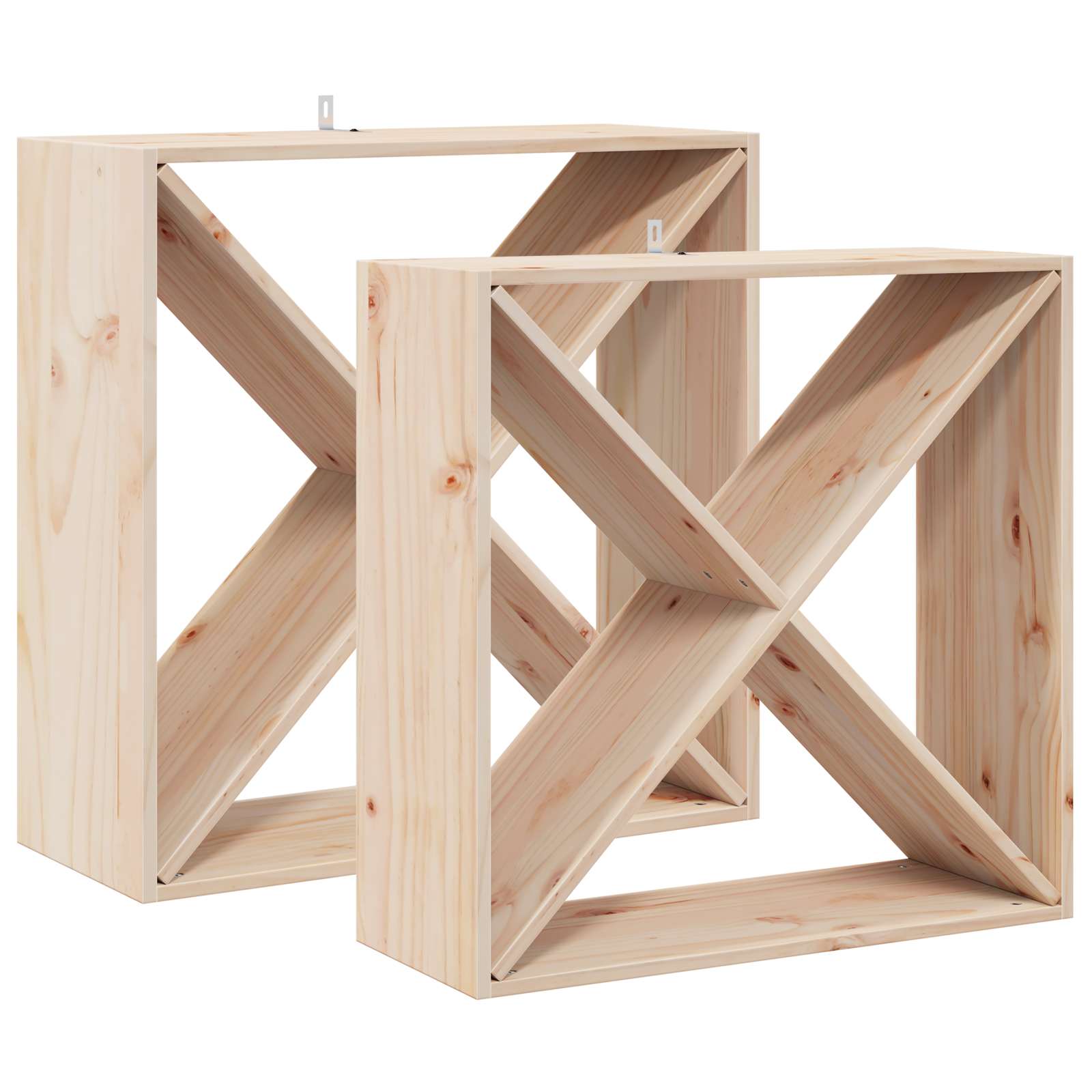 Étagère à vin 2 pcs Naturel 62 x 25 x 62 cm Pin massif - XIOS