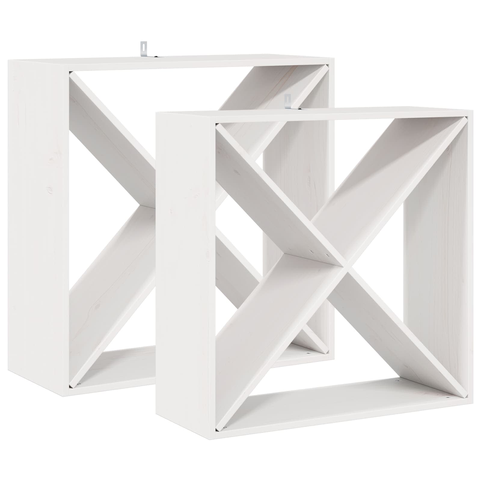 Étagère à vin 2 pcs Blanc 62 x 25 x 62 cm Pin massif - XIOS