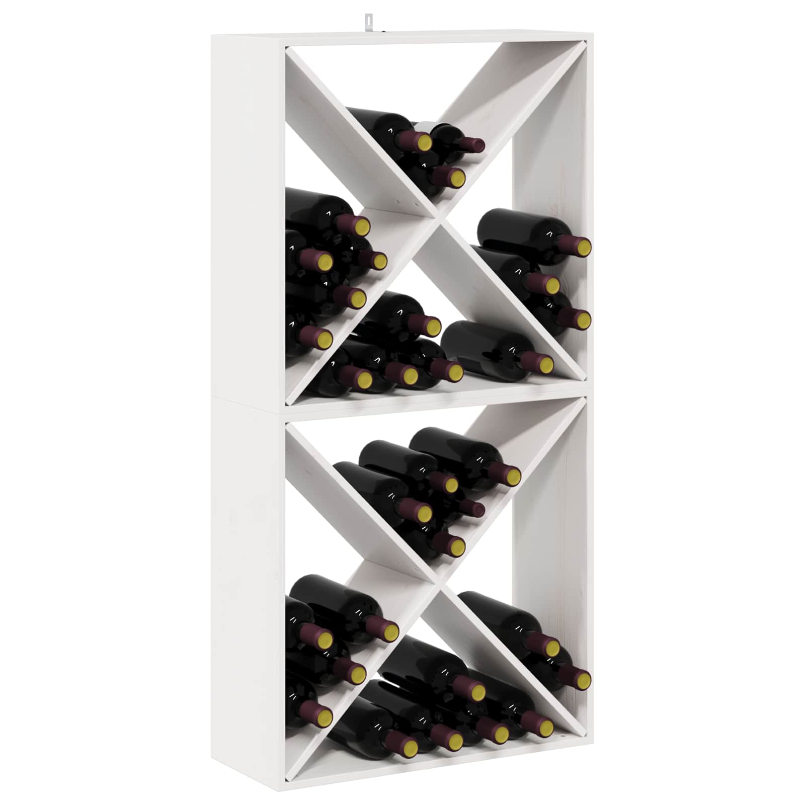 Étagère à vin 2 pcs Blanc 62 x 25 x 62 cm Pin massif - XIOS