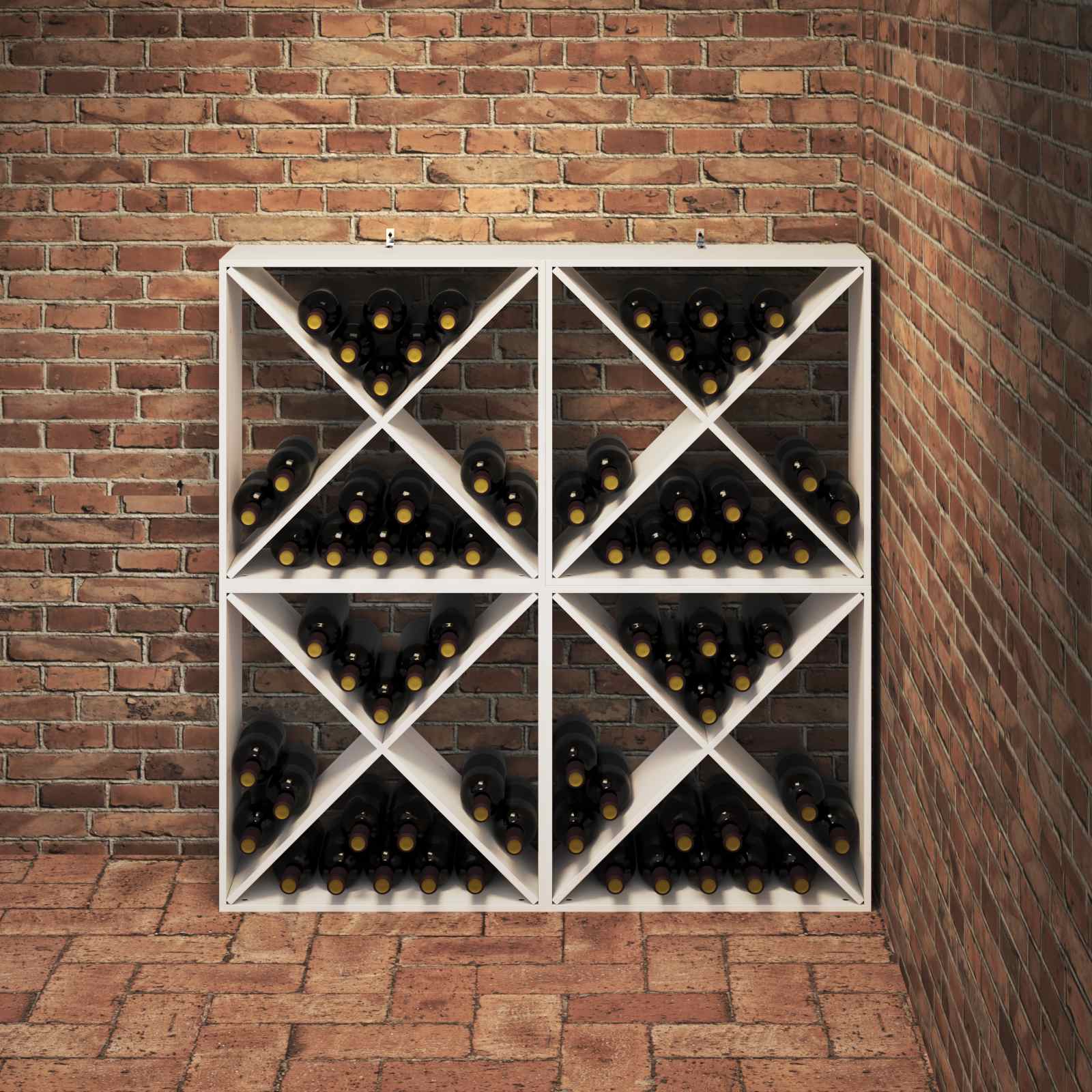 Étagère à vin 4 pcs Blanc 62 x 25 x 62 cm Pin massif - XIOS
