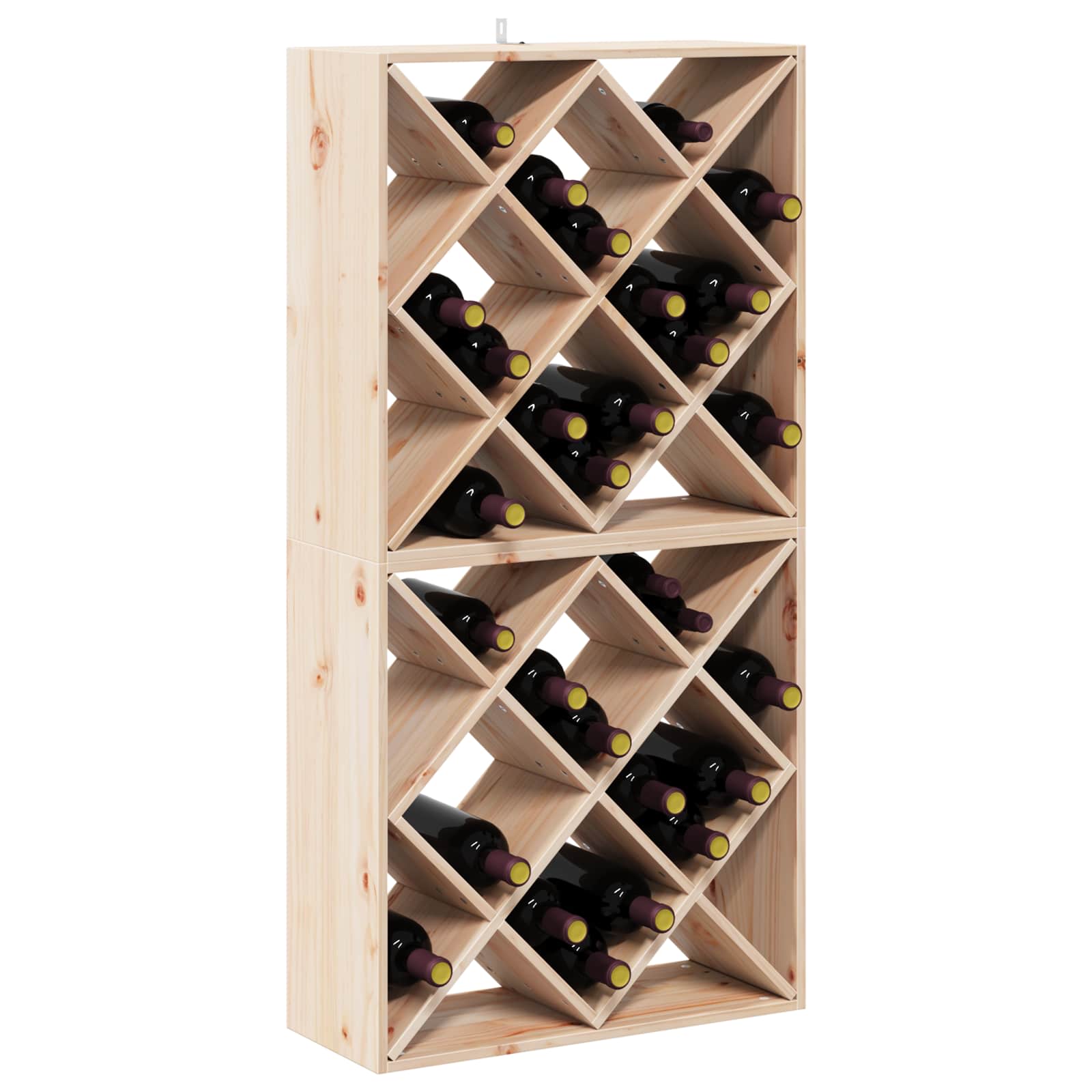 Étagère à vin 2 pcs Naturel 62 x 25 x 62 cm Pin massif - XIOS