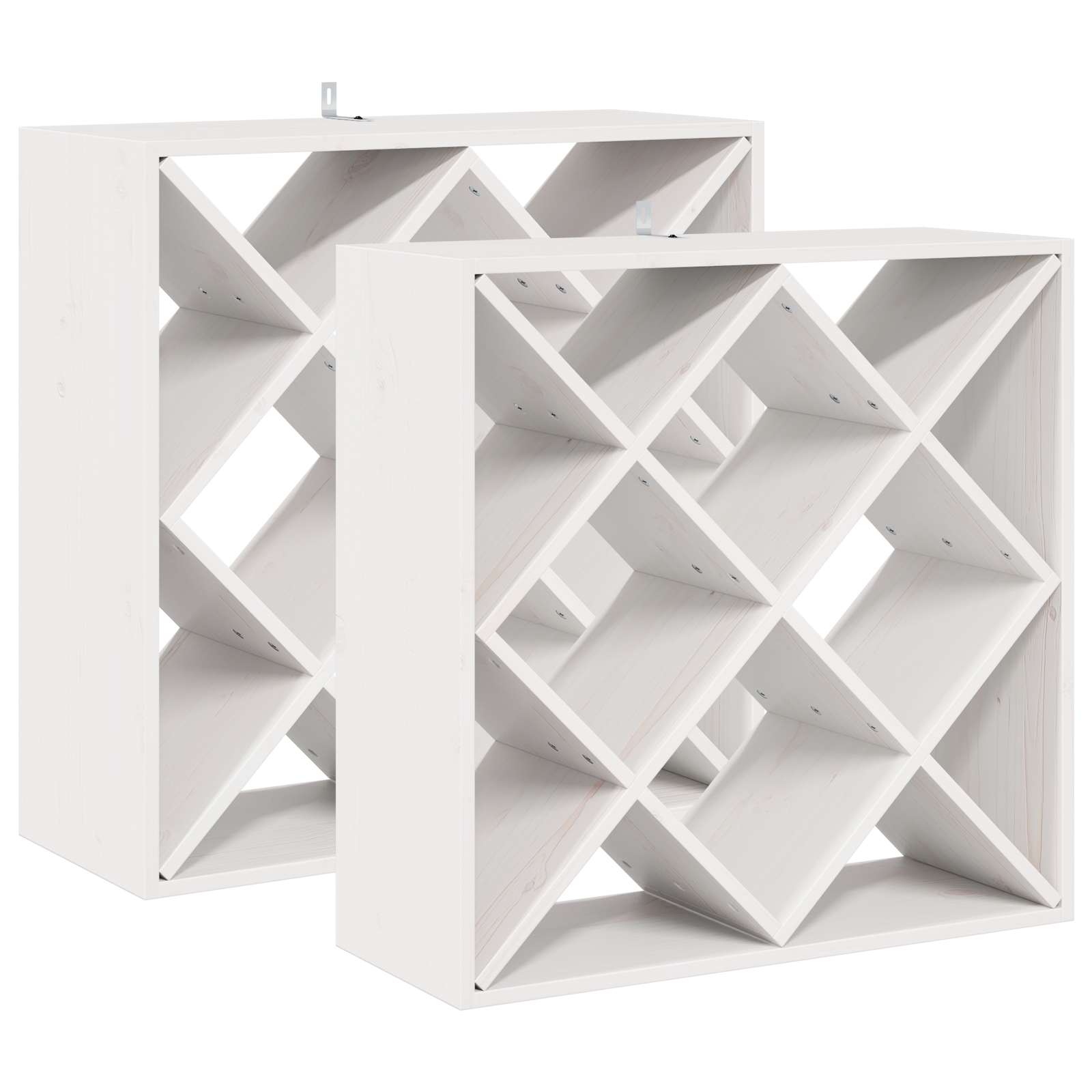 Étagère à vin 2 pcs Blanc 62 x 25 x 62 cm Pin massif - XIOS