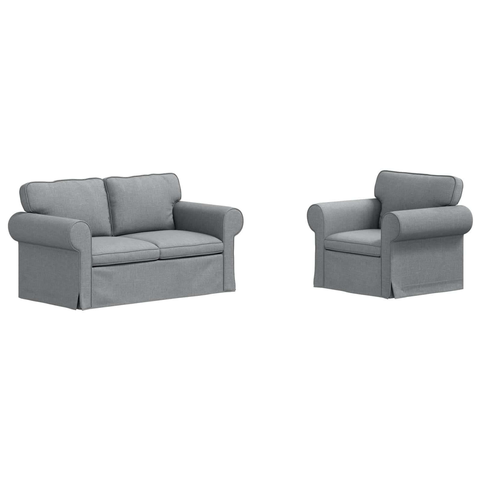 Ensemble de Canapés 2 pc Gris clair tissu