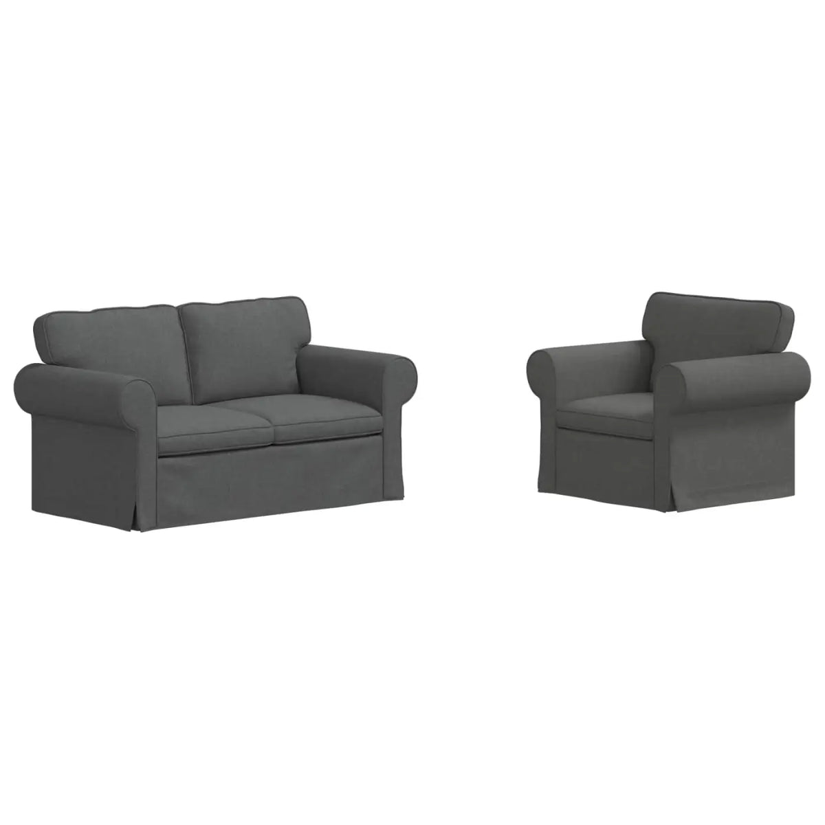Ensemble de Canapés 2 pc Gris foncé tissu - XIOS