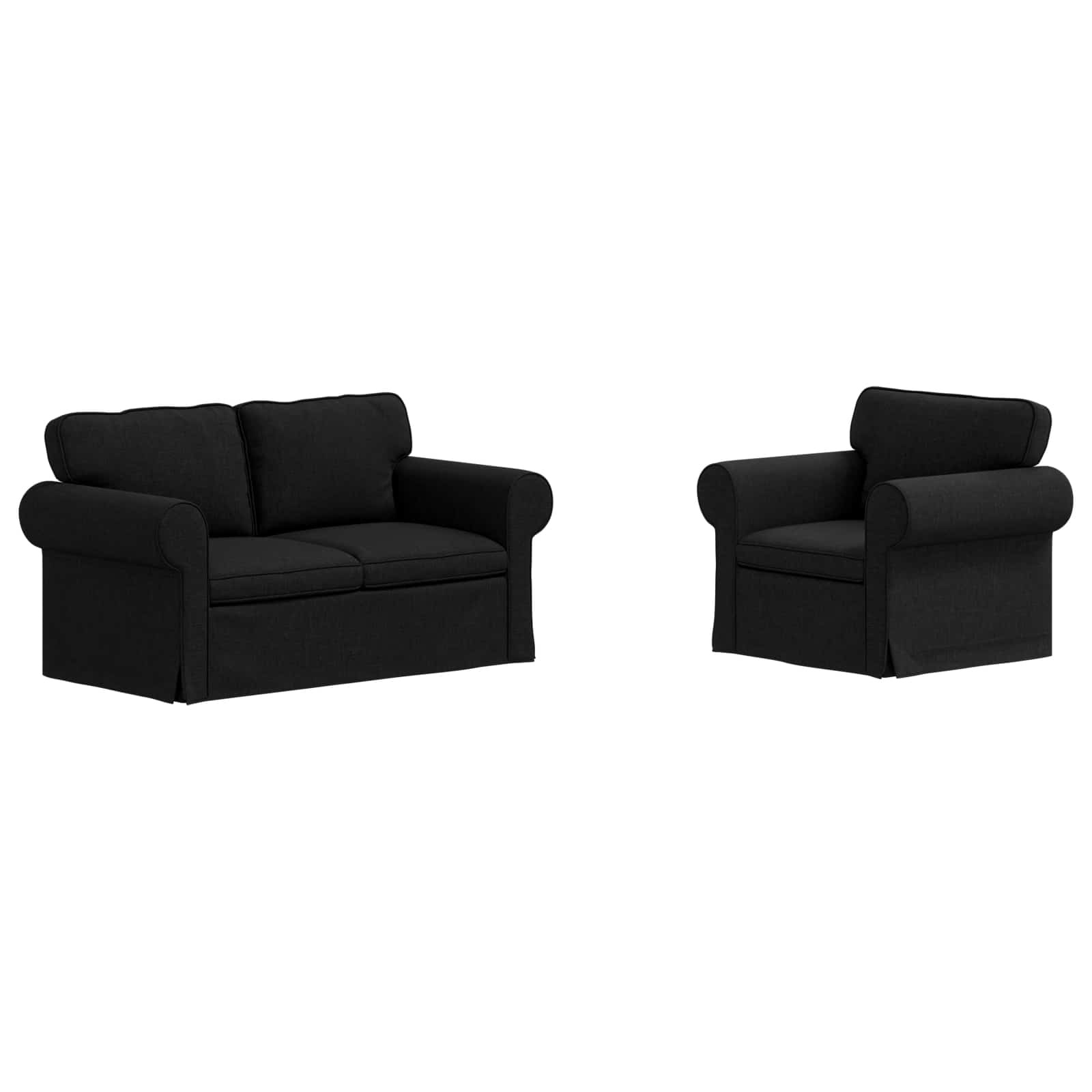 Ensemble de Canapés 2 pc Noir tissu