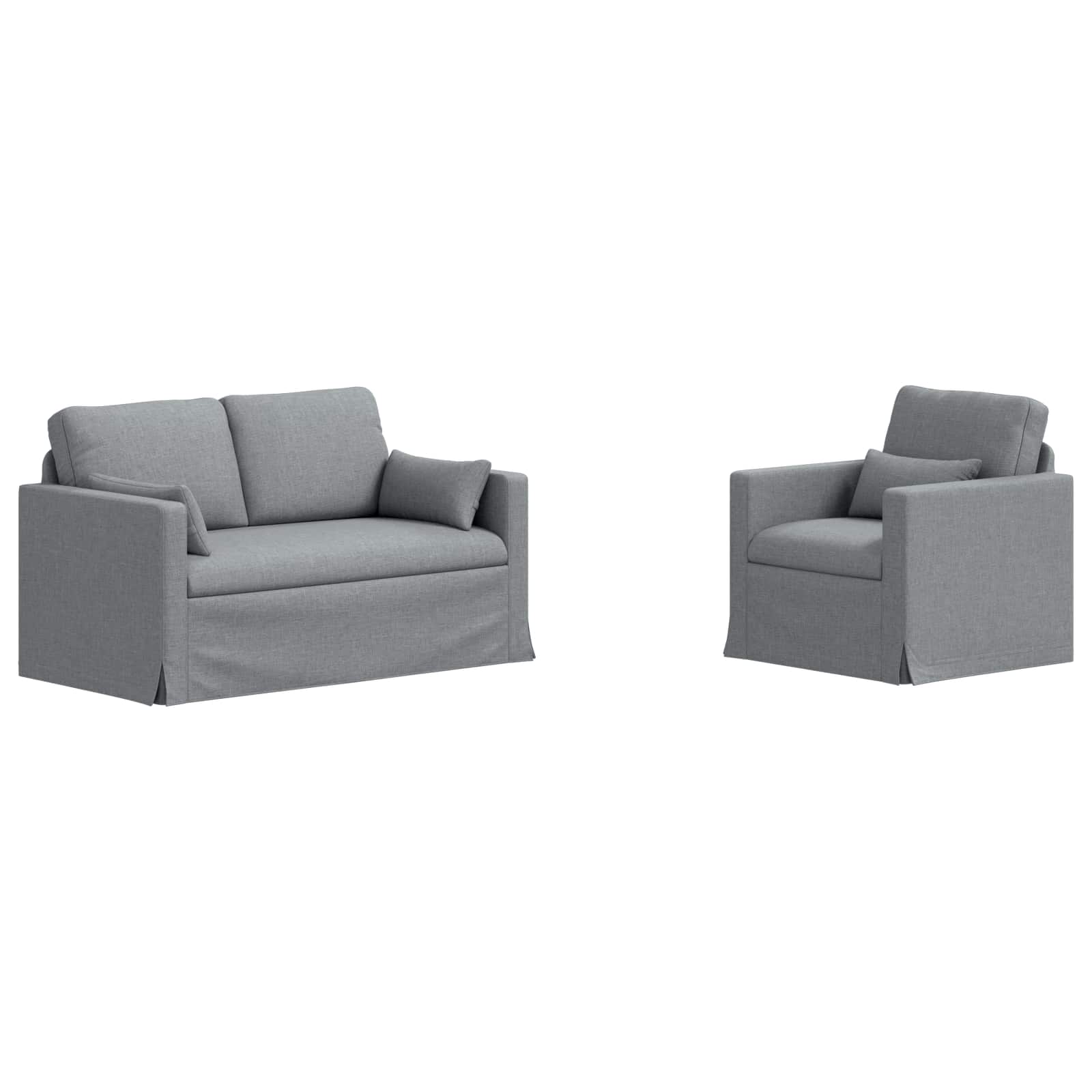 Ensemble de Canapés 2 pc Gris clair tissu
